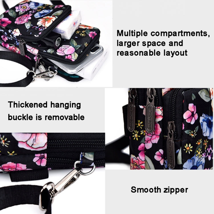 Printed Crossbody Mobile Phone Bag Mini Wallet With Arm Band, Style: Small Tree Bud