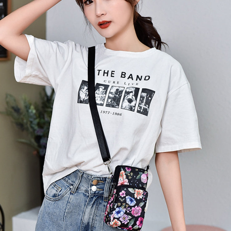 Printed Crossbody Mobile Phone Bag Mini Wallet With Arm Band, Style: Small Tree Bud