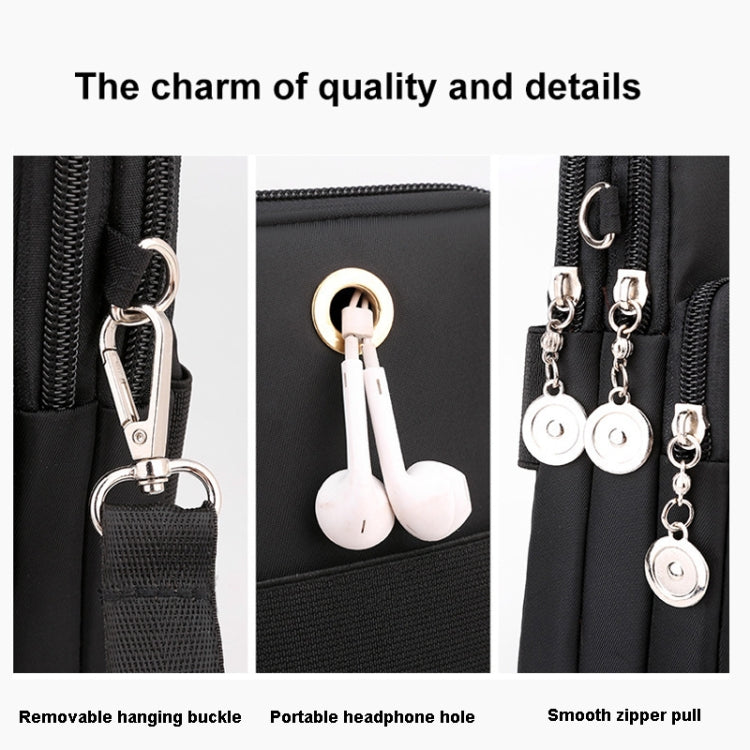 Crossbody Mobile Phone Bag Vertical Wallet Arm Bag With Headphone Hole - Wine Red