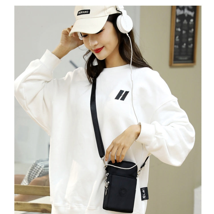 Crossbody Mobile Phone Bag Vertical Wallet Arm Bag With Headphone Hole - Black Balloon