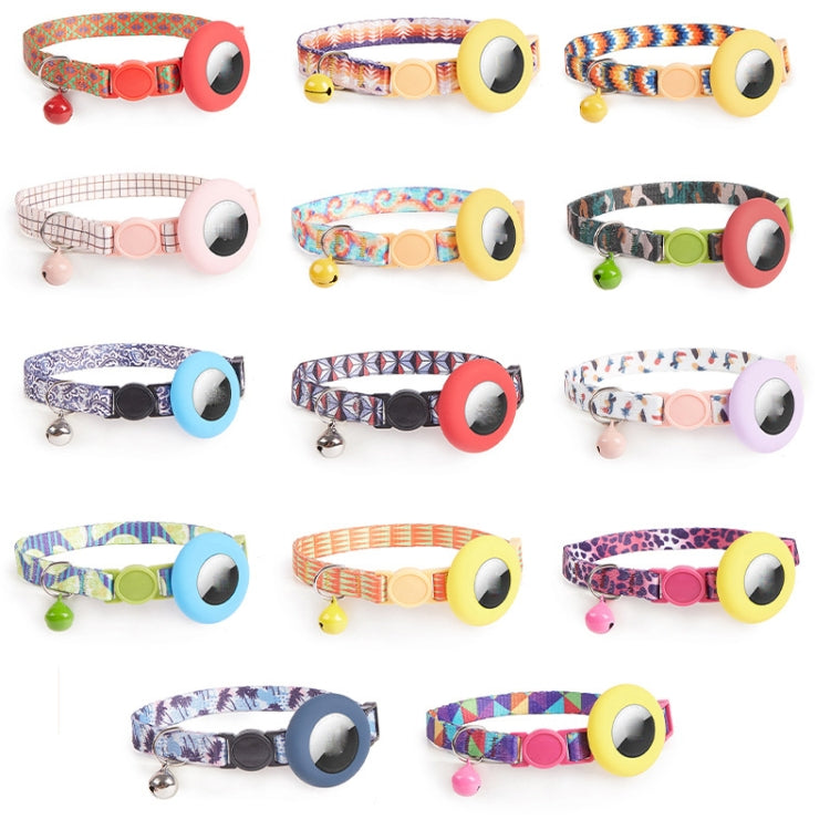 For AirTag 2nd Gen / AirTag 1st Gen Pet Collar Holder Print Design Case with Bell and Safety Buckle, Style: Phantom Horizontal