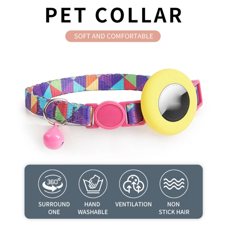 For AirTag 2nd Gen / AirTag 1st Gen Pet Collar Holder Print Design Case with Bell and Safety Buckle, Style: Phantom Horizontal