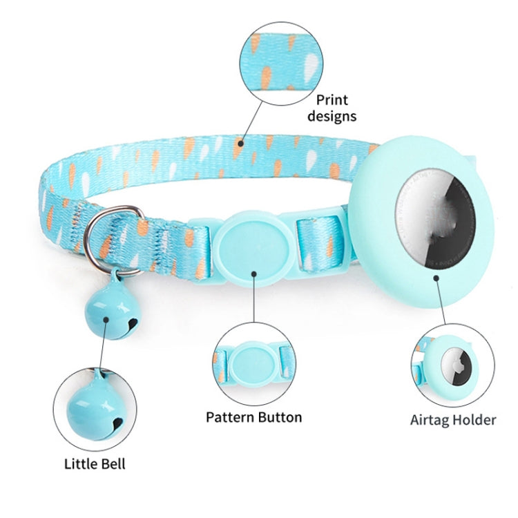 For AirTag 2nd Gen / AirTag 1st Gen Pet Collar Holder Print Design Case with Bell and Safety Buckle, Style: Phantom Horizontal