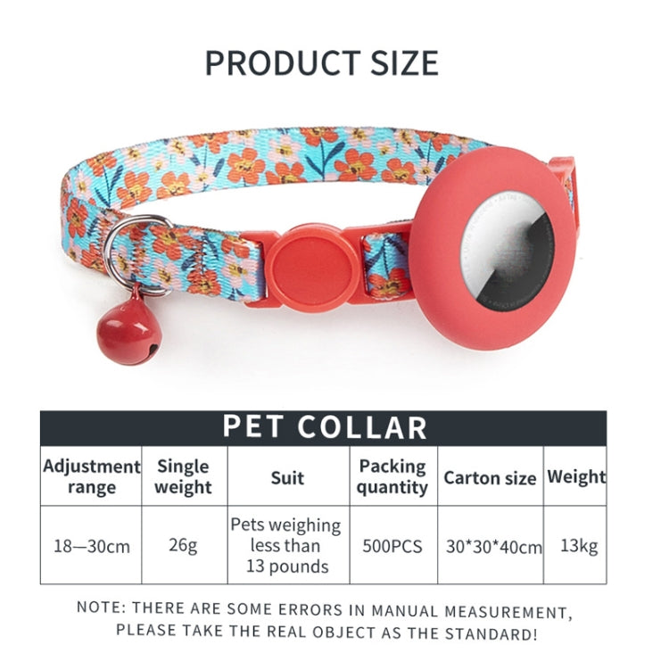 For AirTag 2nd Gen / AirTag 1st Gen Pet Collar Holder Print Design Case with Bell and Safety Buckle, Style: Phantom Horizontal