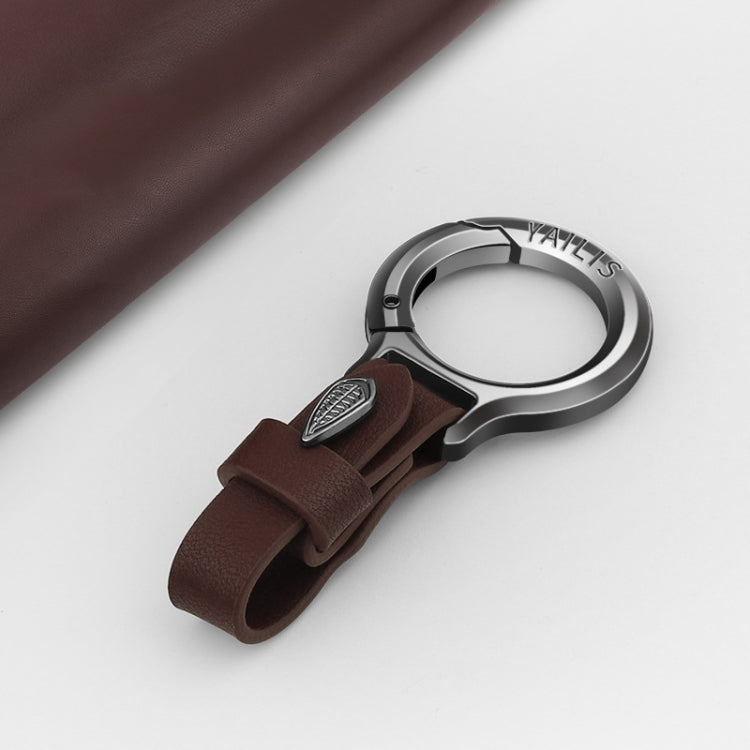 YAILIS Zinc Alloy Car Keychain Multi-functional Belt Hook Key Holder For Men & Women - Quartz Coffee