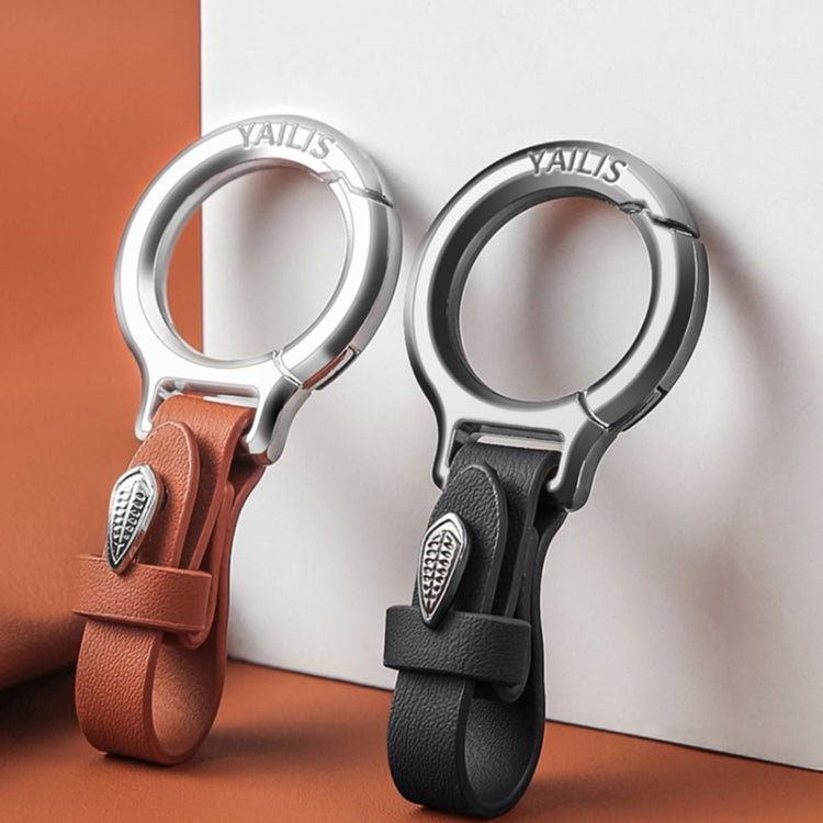 YAILIS Zinc Alloy Car Keychain Multi-functional Belt Hook Key Holder For Men & Women - Quartz Coffee
