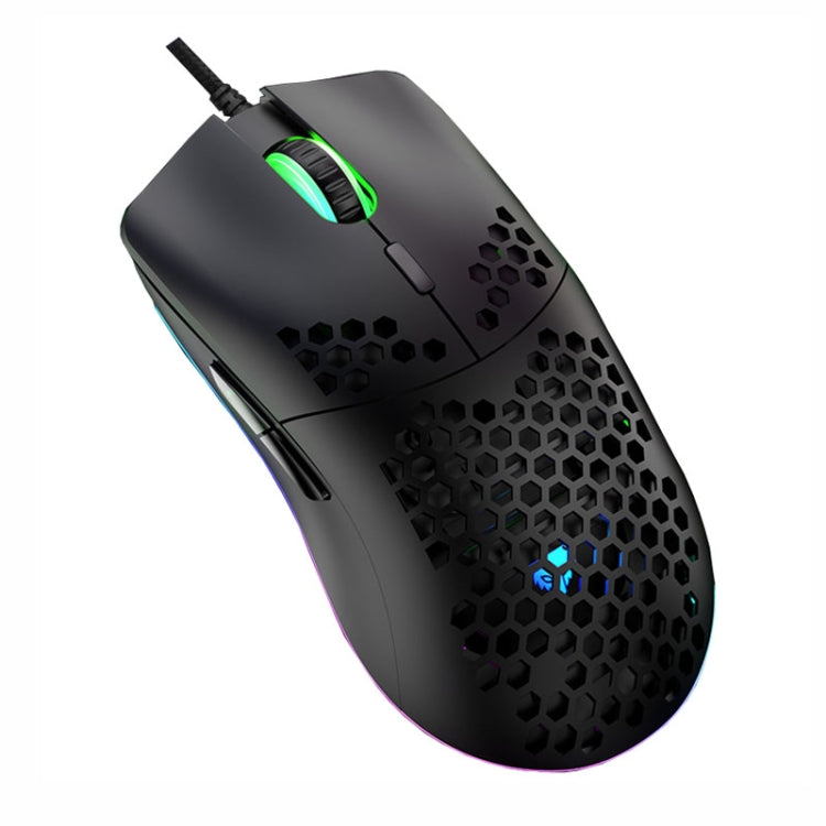 XUNSVFOX XYH90 Wired Hollow Hole Mouse RGB Illuminated Macro Programming Gaming Mouse - Black