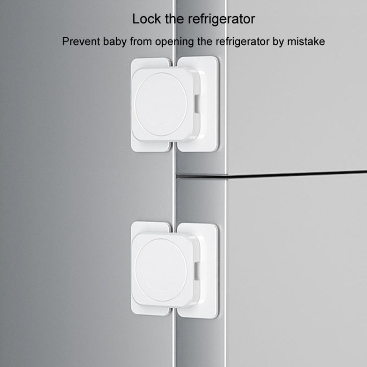 Multifunctional Baby Anti-pinch Door Latch Drawer Refrigerator Child Safety Lock - White