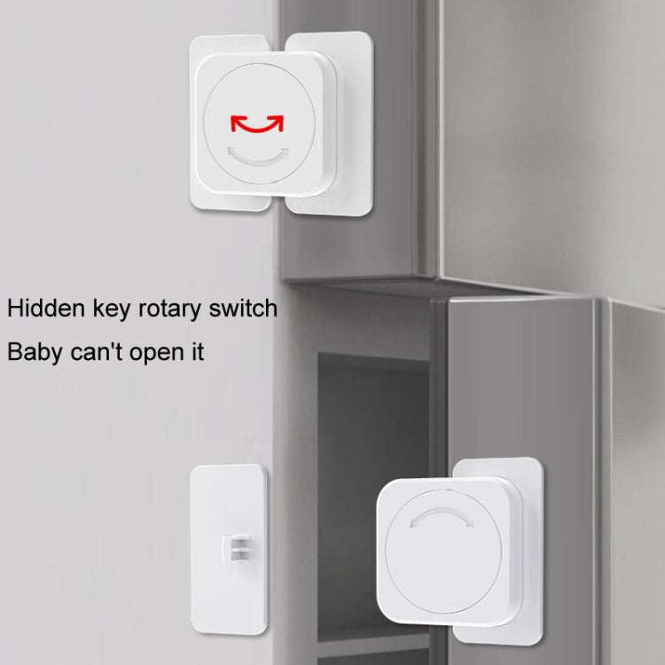 Multifunctional Baby Anti-pinch Door Latch Drawer Refrigerator Child Safety Lock - White