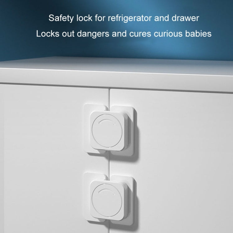 Multifunctional Baby Anti-pinch Door Latch Drawer Refrigerator Child Safety Lock - White