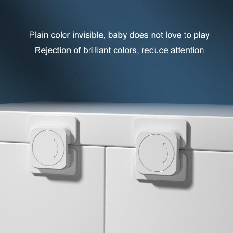 Multifunctional Baby Anti-pinch Door Latch Drawer Refrigerator Child Safety Lock - White