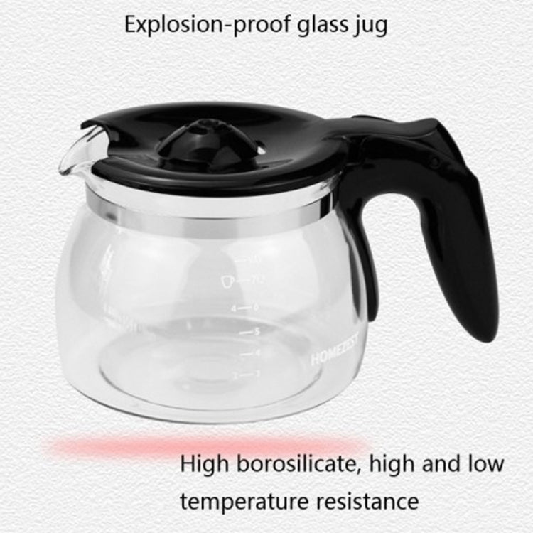 HOMEZEST 600W 0.65L  Automatic Drip Coffee Maker with Glass Carafe 2-6 Cup Capacity
