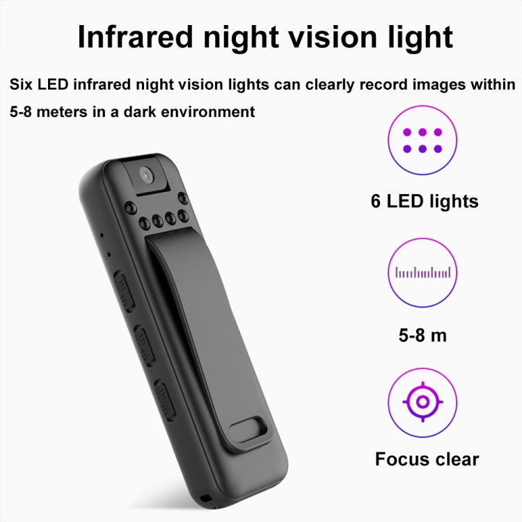 Mrobo D3 1080P Rotating Camera HD Infrared Night Recording Pen, Size: 16 GB - Black