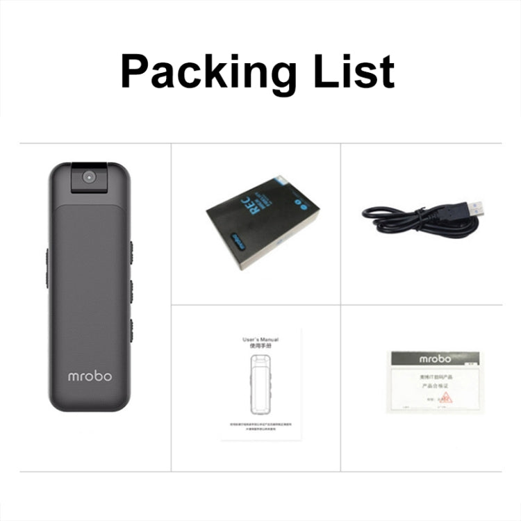 Mrobo D3 1080P Rotating Camera HD Infrared Night Recording Pen, Size: 128GB - Black