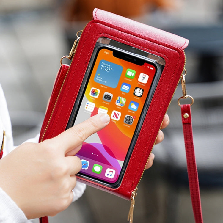 Touch Screen Crossbody Mobile Phone Bag Multifunctional Zipper Coin Purse