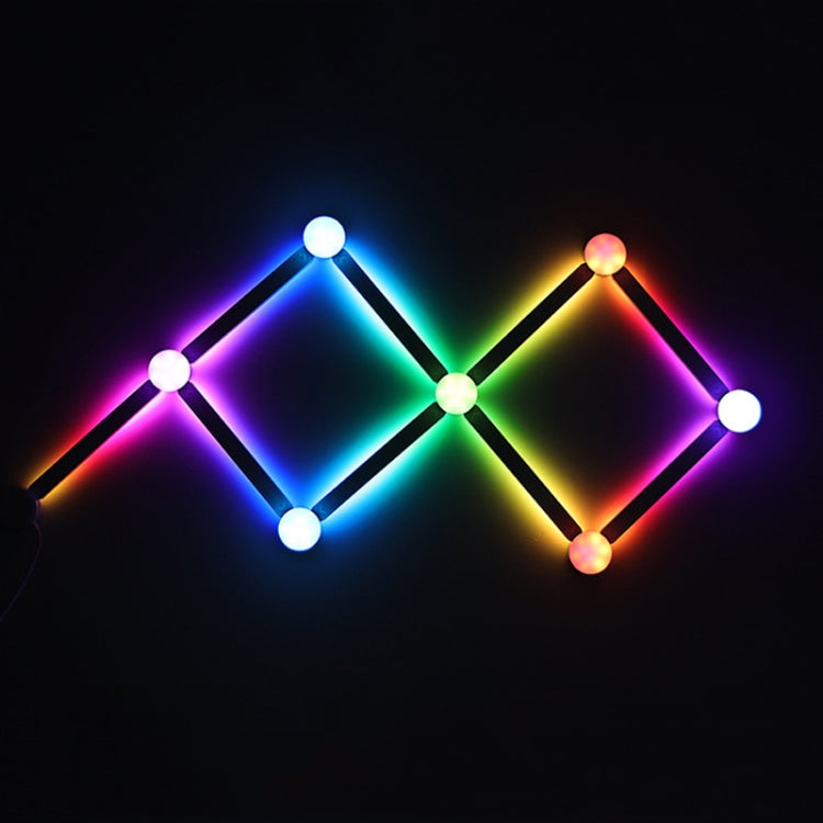 JSK-P30 9 Sections Smart WiFi Bluetooth Splicing Atmosphere Light Sound Control Constellation Light Support Amazon Alexa / Google Assistant / DuerOS AU Plug - White
