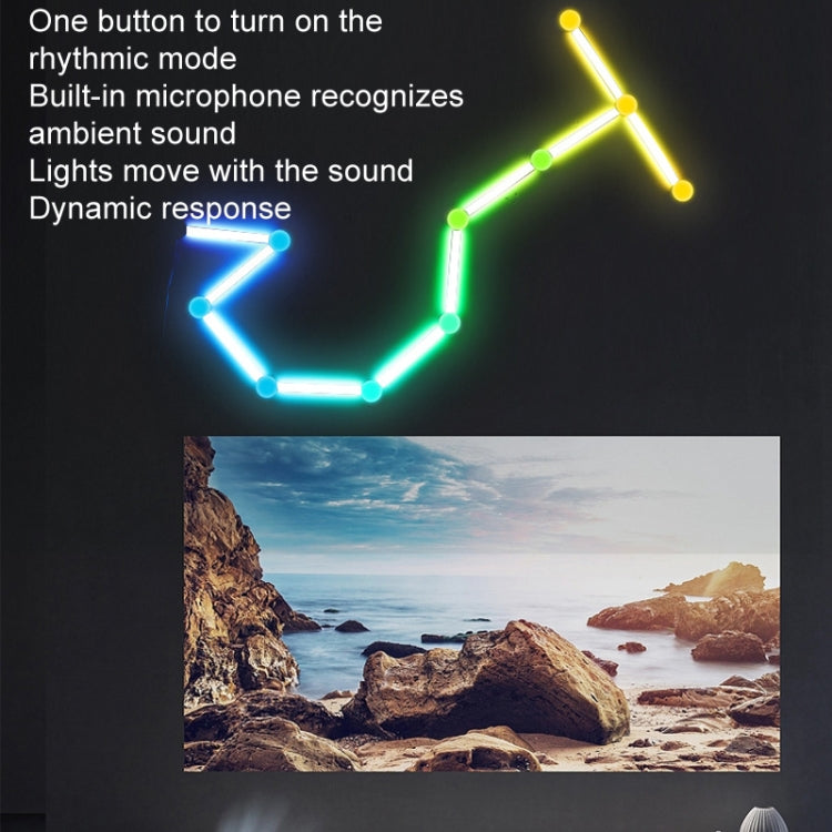 JSK-P30 9 Sections Smart WiFi Bluetooth Splicing Atmosphere Light Sound Control Constellation Light Support Amazon Alexa / Google Assistant / DuerOS AU Plug - White