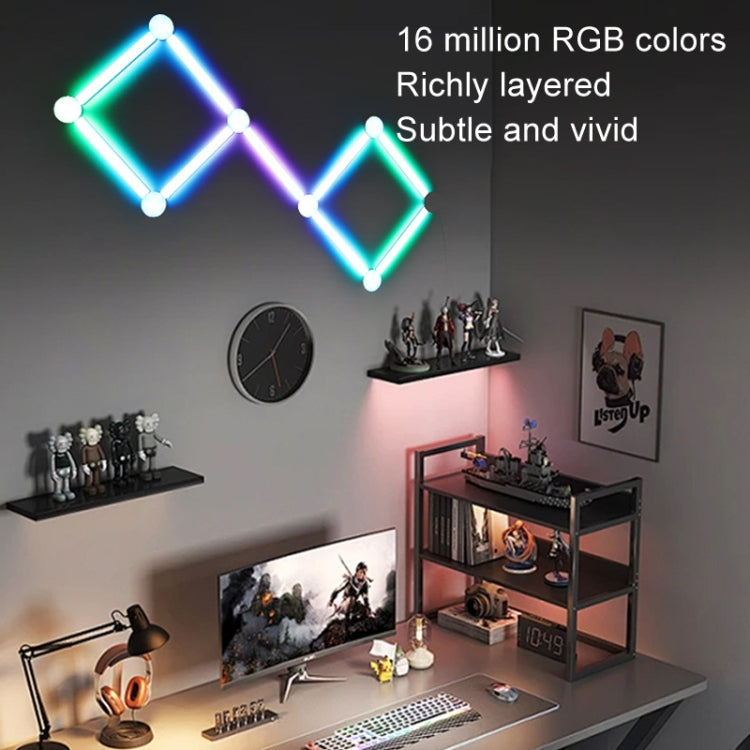 JSK-P30 9 Sections Smart WiFi Bluetooth Splicing Atmosphere Light Sound Control Constellation Light Support Amazon Alexa / Google Assistant / DuerOS EU Plug - White