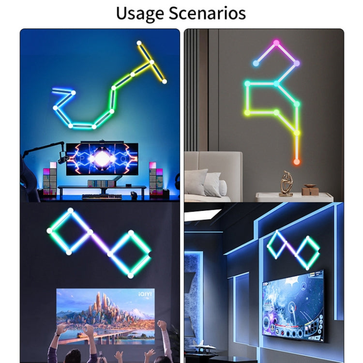 JSK-P30 9 Sections Smart WiFi Bluetooth Splicing Atmosphere Light Sound Control Constellation Light Support Amazon Alexa / Google Assistant / DuerOS EU Plug - White