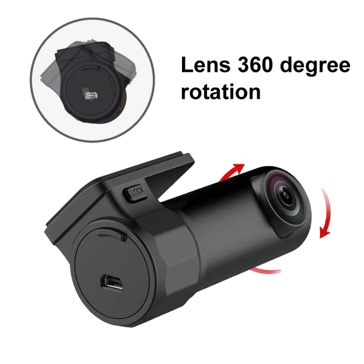 S600 1080P Wifi Dash Cam 170 Degree Wide Angle Lens Hidden Car Driving Recorder - Black
