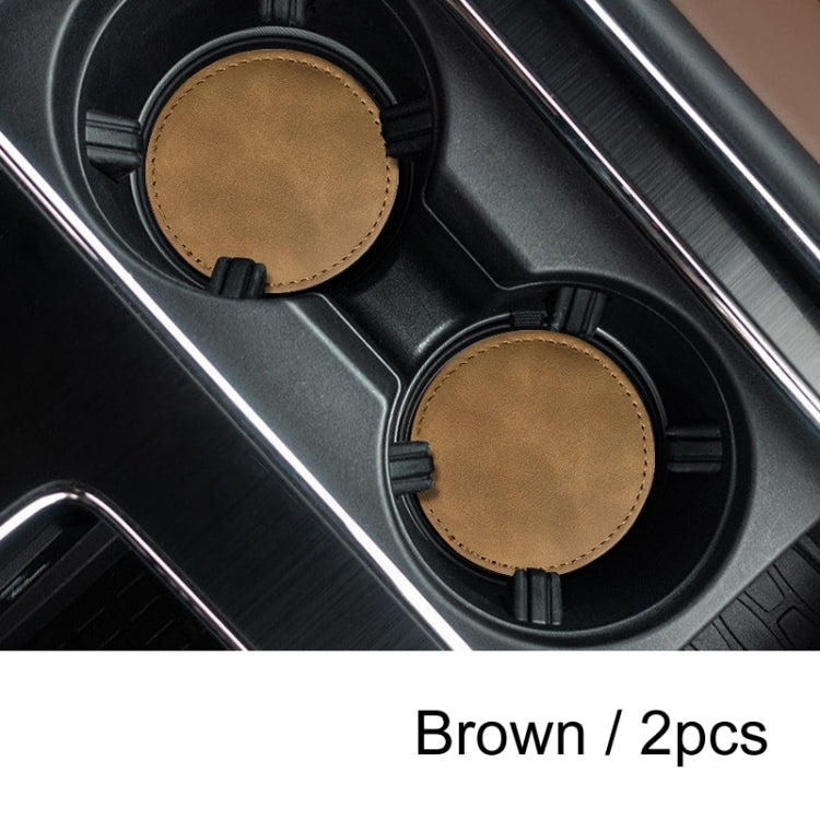 2pcs/ Set Car Suede Anti-Slip Water Coaster Car Interior Decoration