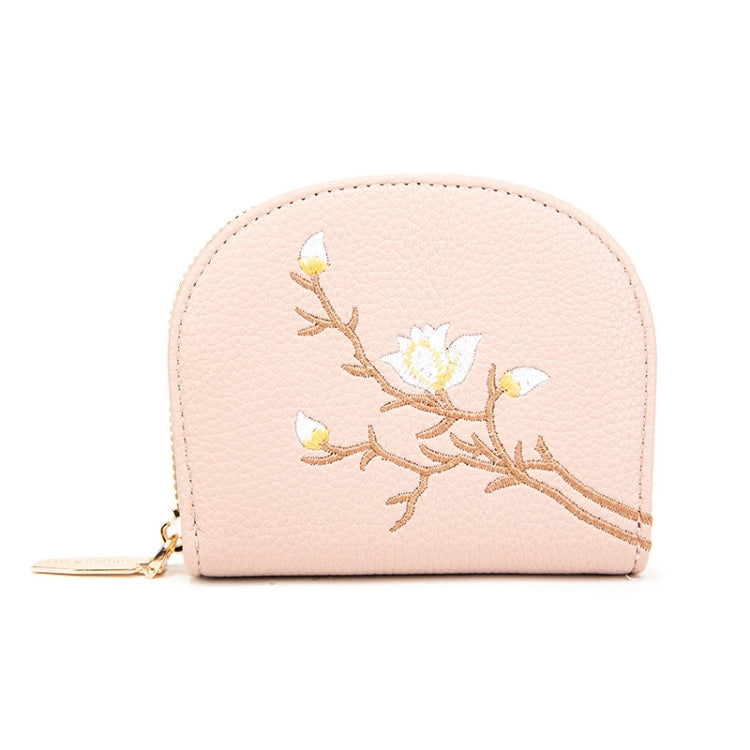 Semicircular Embroidery Large Capacity Multi-card Slot ID Card Holder