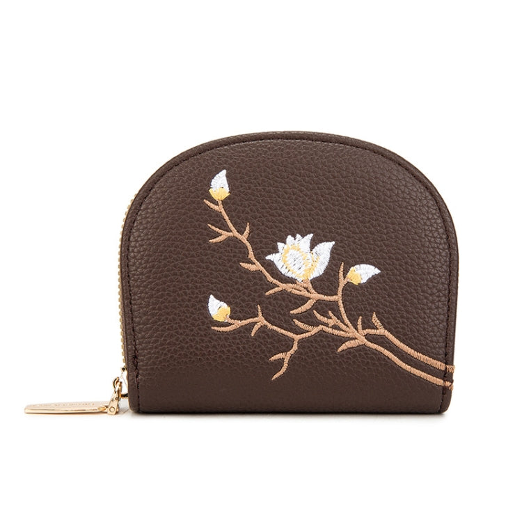 Semicircular Embroidery Large Capacity Multi-card Slot ID Card Holder