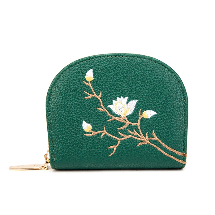 Semicircular Embroidery Large Capacity Multi-card Slot ID Card Holder