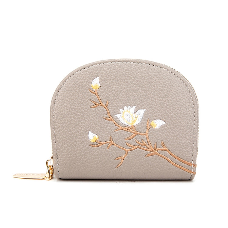 Semicircular Embroidery Large Capacity Multi-card Slot ID Card Holder