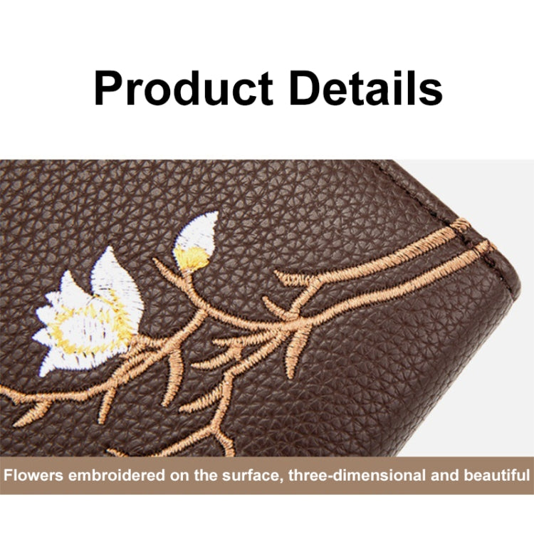 Semicircular Embroidery Large Capacity Multi-card Slot ID Card Holder