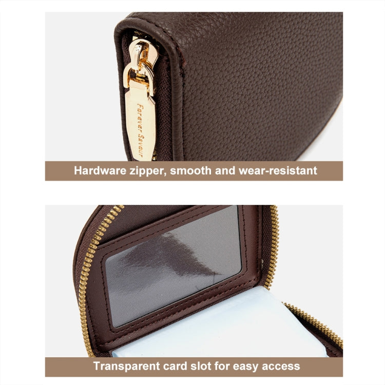 Semicircular Embroidery Large Capacity Multi-card Slot ID Card Holder