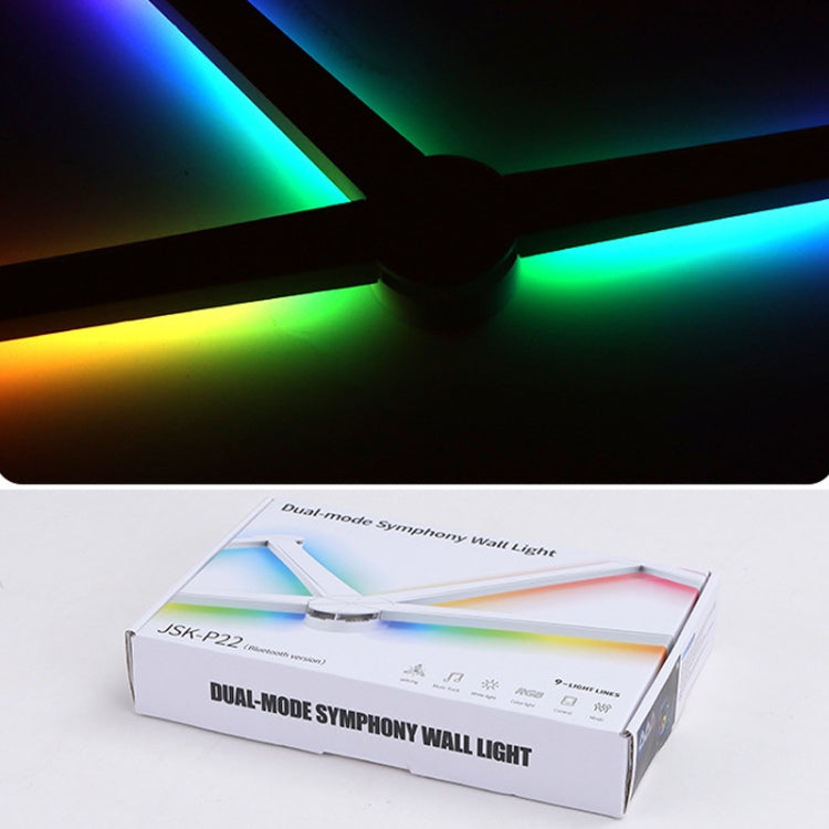 JSK-P22 5V Bluetooth RGB Stitching Light E-Sports Atmosphere Decorative Lamp, Style: 6 Sections+USB To DC Line+UK Plug