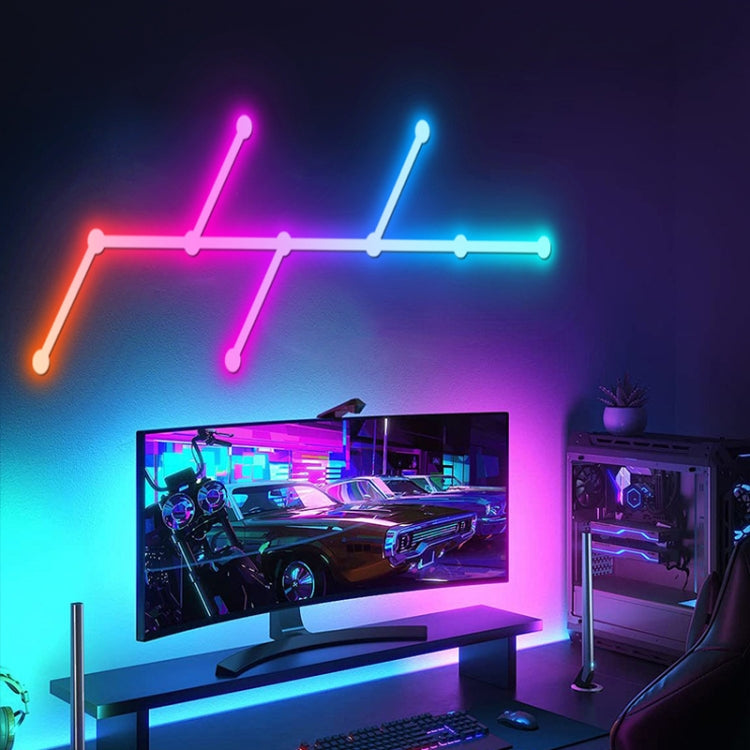 JSK-P22 5V Bluetooth RGB Stitching Light E-Sports Atmosphere Decorative Lamp, Style: 6 Sections+USB To DC Line