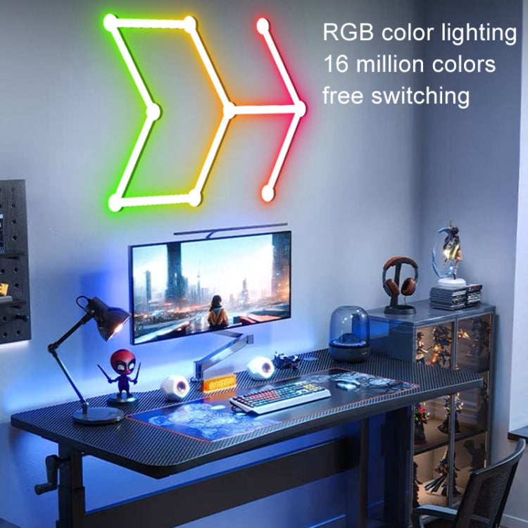 JSK-P22 5V Bluetooth RGB Stitching Light E-Sports Atmosphere Decorative Lamp, Style: 6 Sections+USB To DC Line+EU Plug