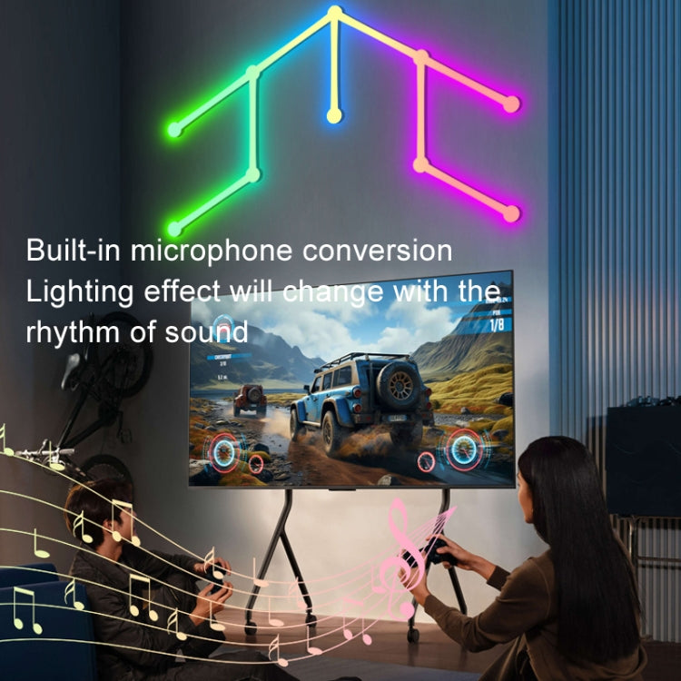 JSK-P22 5V Bluetooth RGB Stitching Light E-Sports Atmosphere Decorative Lamp, Style: 6 Sections+USB To DC Line+EU Plug