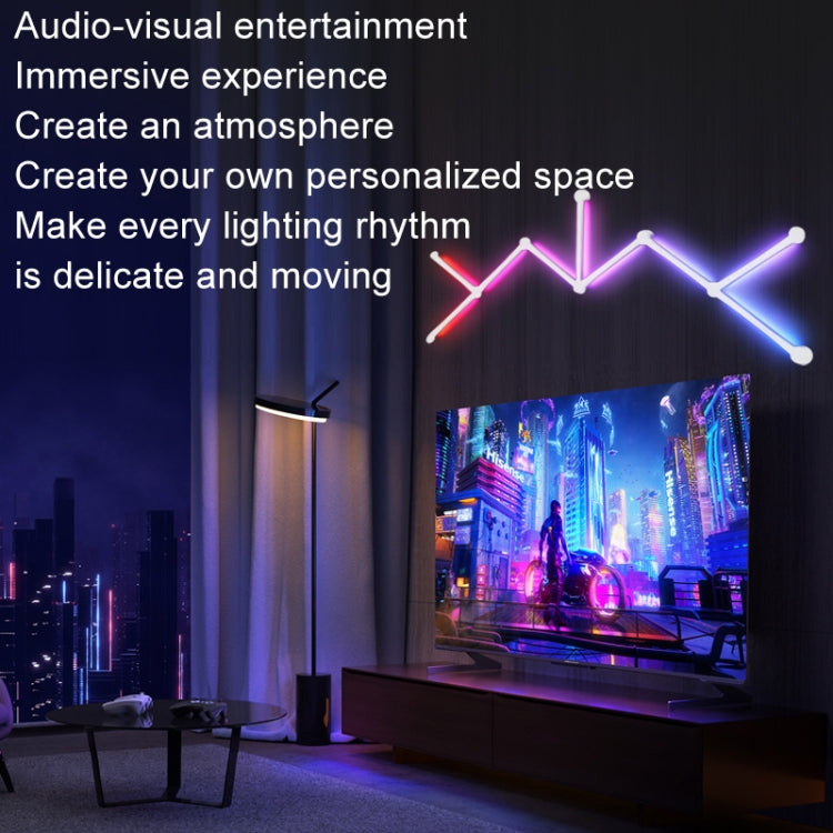 JSK-P22 5V Bluetooth RGB Stitching Light E-Sports Atmosphere Decorative Lamp, Style: 6 Sections+USB To DC Line+UK Plug