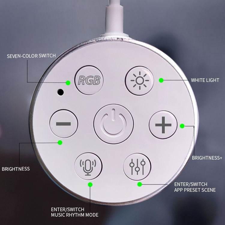 JSK-P22 5V Bluetooth RGB Stitching Light E-Sports Atmosphere Decorative Lamp, Style: 6 Sections+USB To DC Line
