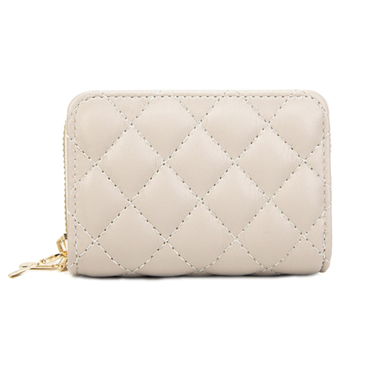 Large Capacity Double Layer Zipper Wallet Multi-card Slot Rhombus Card Holder