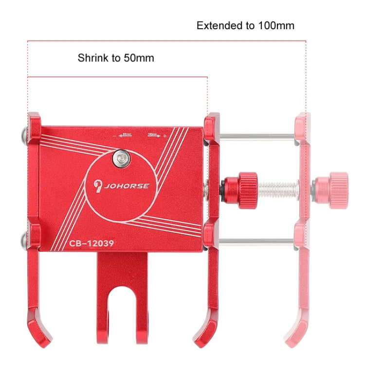 JOHORSE Bicycle Shockproof Mobile Phone Holder Motorcycle Riding Equipment, Color: Handlebar Red
