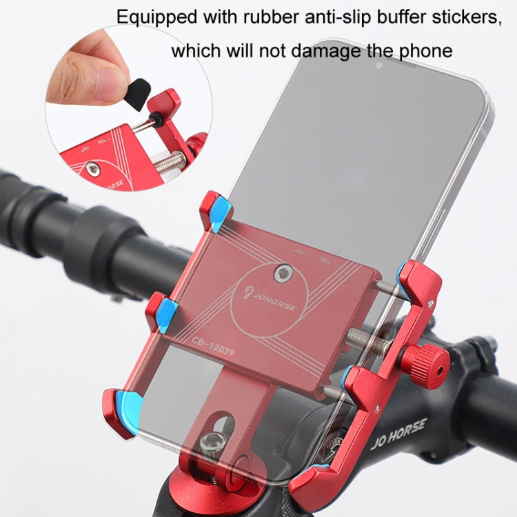 JOHORSE Bicycle Shockproof Mobile Phone Holder Motorcycle Riding Equipment, Color: Stem Silver