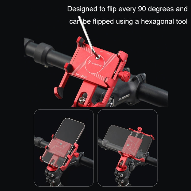 JOHORSE Bicycle Shockproof Mobile Phone Holder Motorcycle Riding Equipment, Color: Handlebar Red