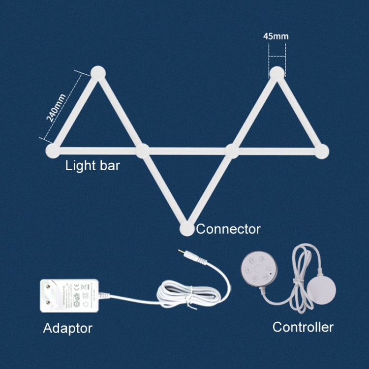 JSK-P26 Smart WiFi Bluetooth Version RGB Direct Illumination Phantom Splicing Light, Support Amazon Alexa / Google Assistant / DuerOS, Style: 9 Sections+US Plug Adapter - White