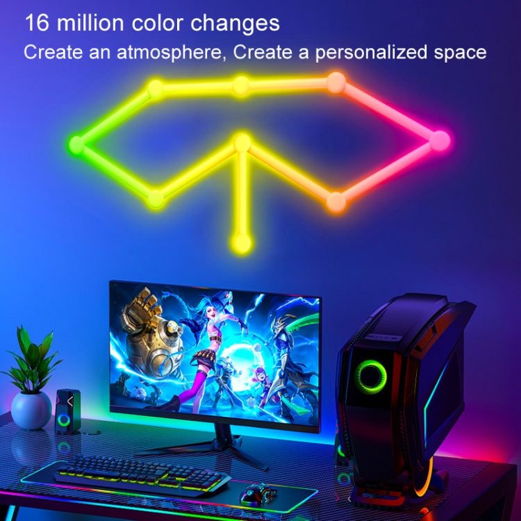 JSK-P26 Smart WiFi Bluetooth Version RGB Direct Illumination Phantom Splicing Light, Support Amazon Alexa / Google Assistant / DuerOS, Style: 9 Sections+AU Plug Adapter - White