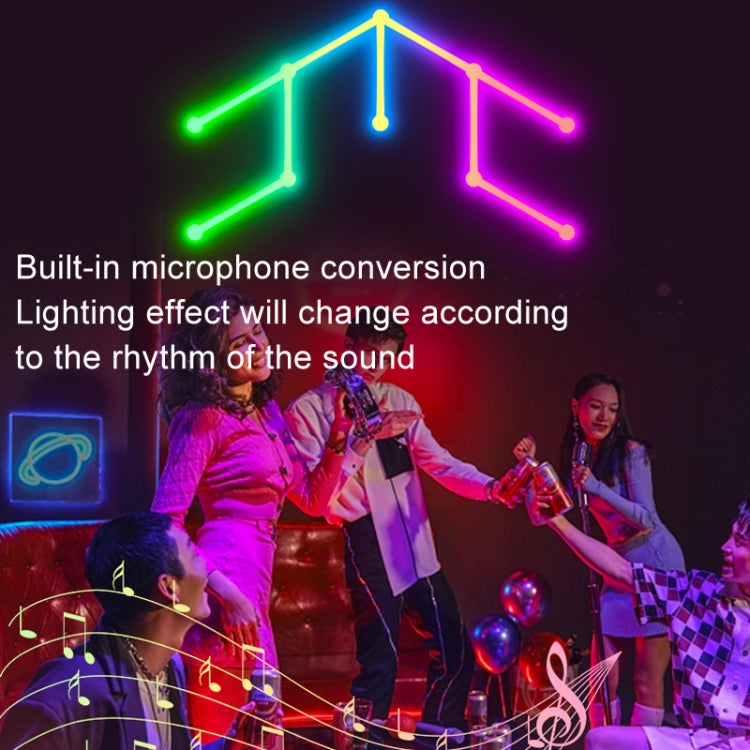 JSK-P26 Smart WiFi Bluetooth Version RGB Direct Illumination Phantom Splicing Light, Support Amazon Alexa / Google Assistant / DuerOS, Style: 9 Sections+EU Plug Adapter - White