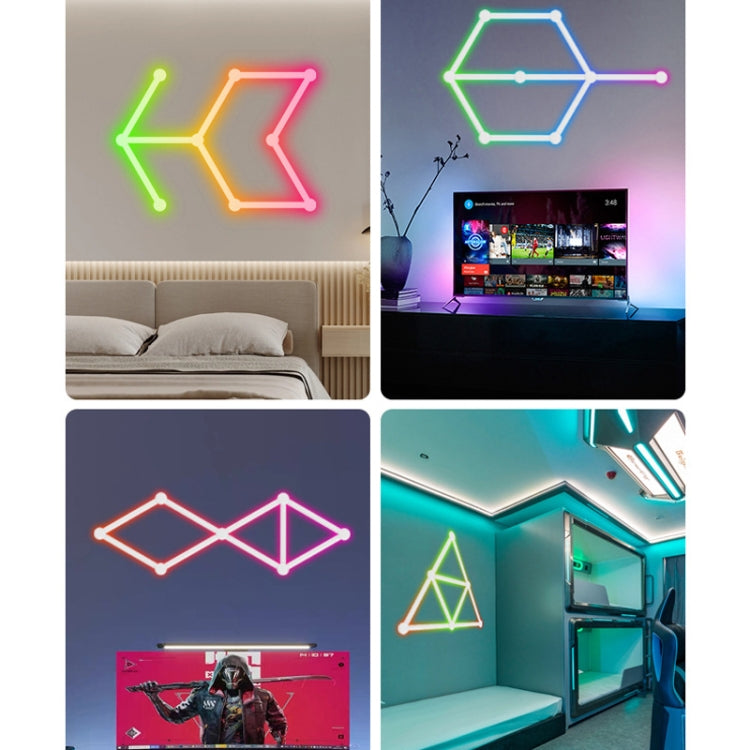 JSK-P26 Smart WiFi Bluetooth Version RGB Direct Illumination Phantom Splicing Light, Support Amazon Alexa / Google Assistant / DuerOS, Style: 9 Sections+AU Plug Adapter - White