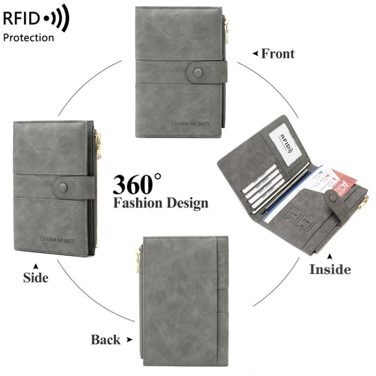 RFID Anti-theft Multi-card Slot Document Bag Multifunctional Zipper Travel Passport Bag