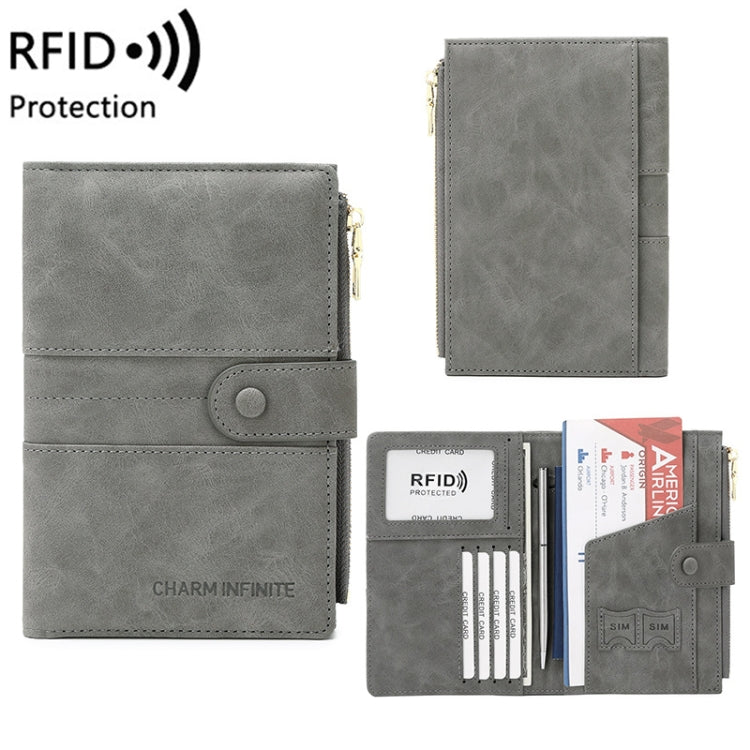RFID Anti-theft Multi-card Slot Document Bag Multifunctional Zipper Travel Passport Bag