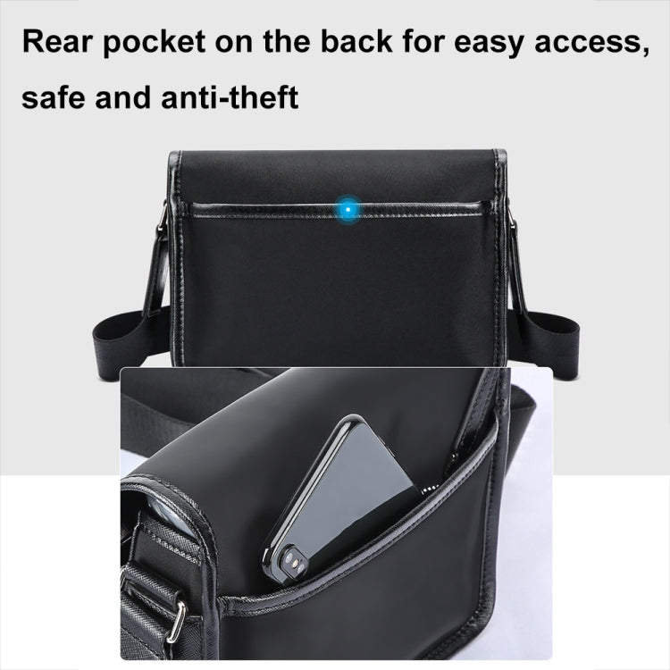 Bopai 11-69231 Multifunctional Leisure Commuting Waterproof Crossbody Shoulder Bag - Black