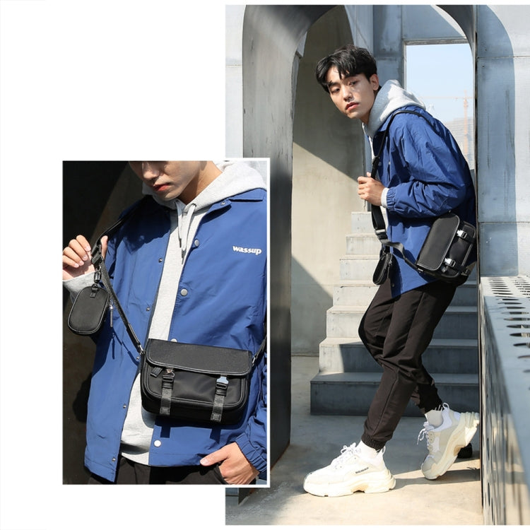 Bopai 11-69231 Multifunctional Leisure Commuting Waterproof Crossbody Shoulder Bag - Black