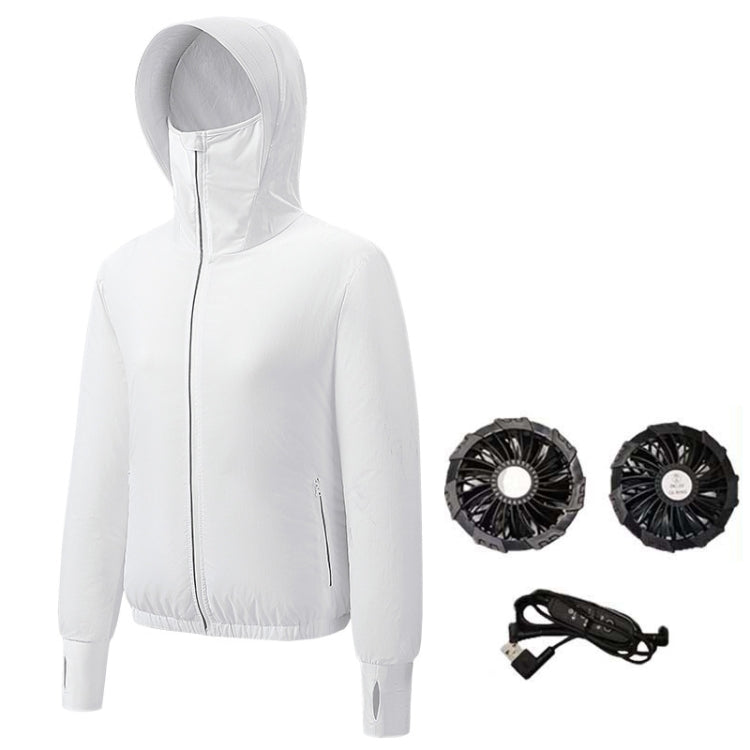 Women Summer Cooling Air-conditioning Clothes Jacket Include 2 5V Portable Fans, Size: L